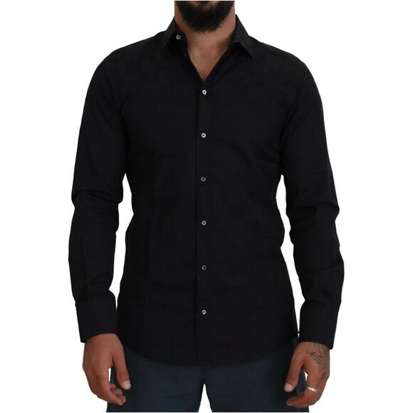 Dolce & Gabbana Light Blue Cotton GOLD Formal Men Dress Shirt main image 1